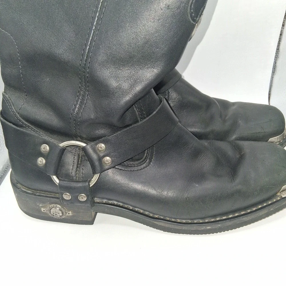 HARLEY-DAVIDSON ZIP-UP Motorycle Leather Boots / Men's 10 1/2